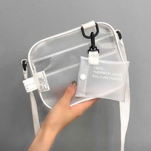 Clear transparent mini handbag with pouch